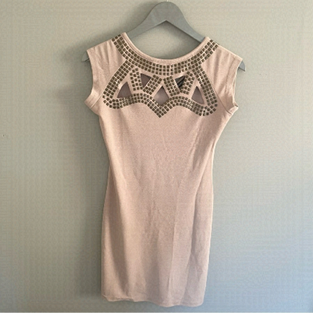 Audrey Ann | Form Fitted | Studded Cut Out | Detailed | Mini  Dress | Size S